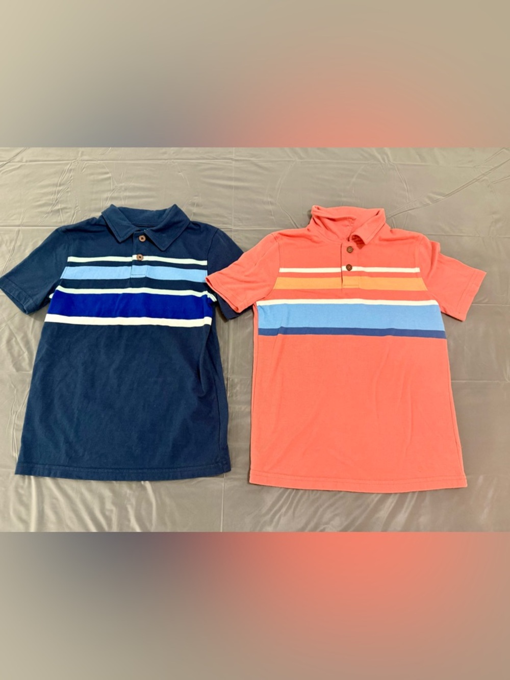 jumping beans Boys Short-Sleeve Stripe Polo - Navy & Coral